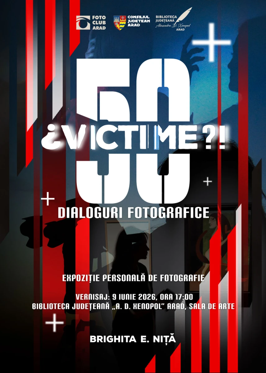 „Victime?! – dialoguri fotografice”, noua expoziție semnată de Brighita E. Niță la Biblioteca Județeană Arad