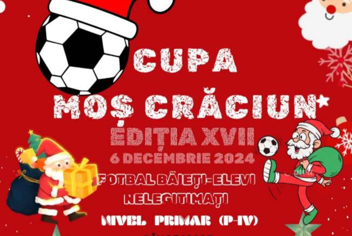 Vineri are loc o nouă ediție a Cupei Moș Crăciun la fotbal, 23 de echipe la start!