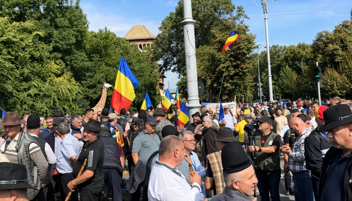 Violenţe la protestul ciobanilor din Piaţa Victoriei