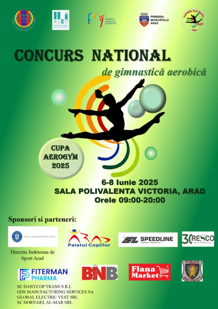 Weekend cu gimnastică aerobică la Arad! Cupa Aerogym, competiție de calificare la Europene
