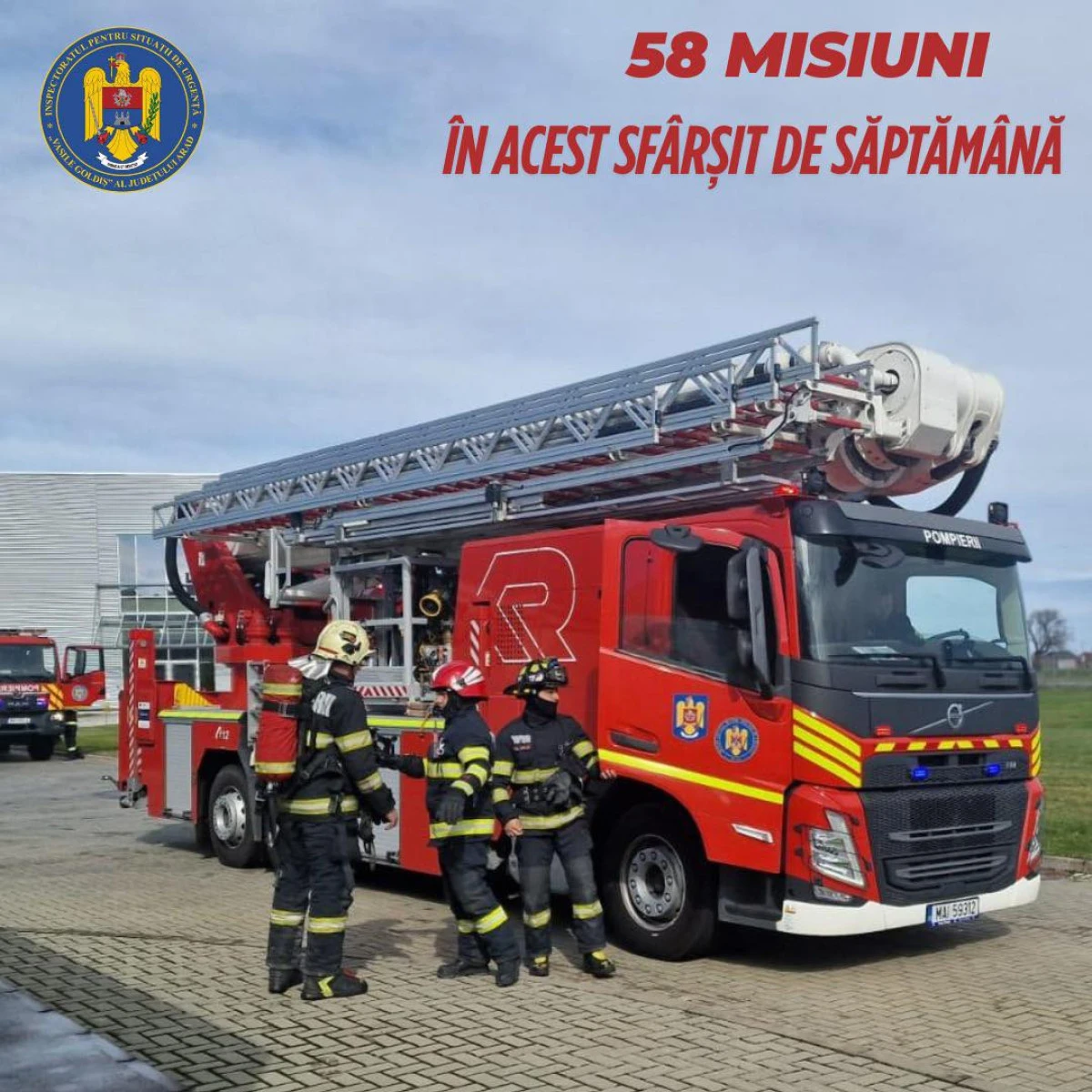 Zeci de misiuni, la sfârșit de săptămână, pentru pompierii arădeni