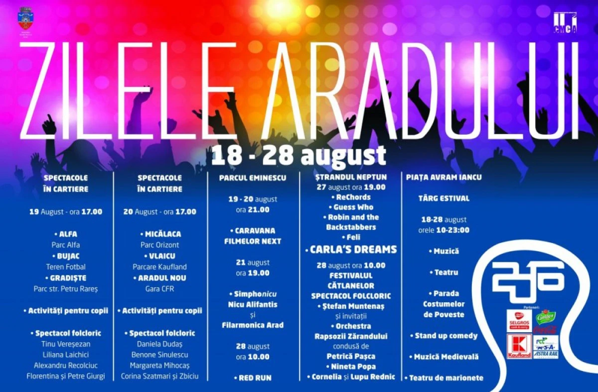 ZILELE ARADULUI ÎNCEP SĂPTĂMÂNA VIITOARE. VEZI PROGRAMUL COMPLET
