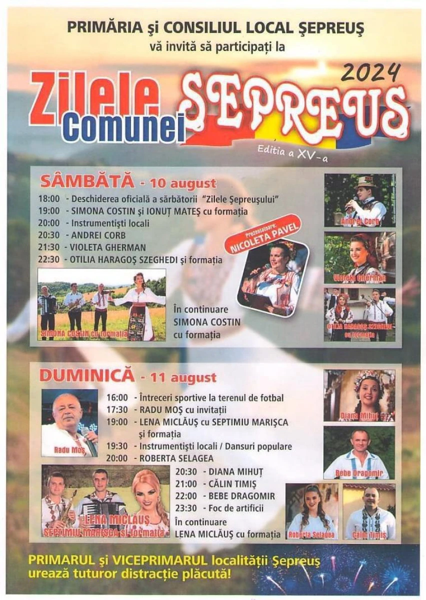 Zilele Comunei Șepreuș 2024: O sărbătoare la care sunt așteptați toți locuitorii!