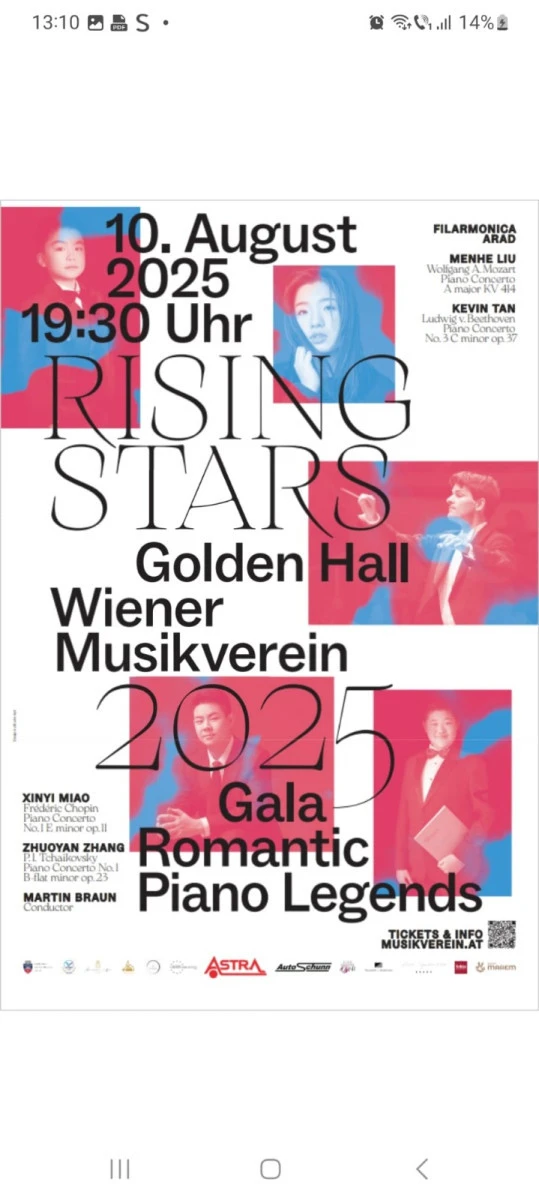 Zilele Culturii Arădene, la Viena. „Arad - Viena Rising Stars“ – două concerte la Musikverein – Golden Hall și expoziții la Institutul Cultural Român