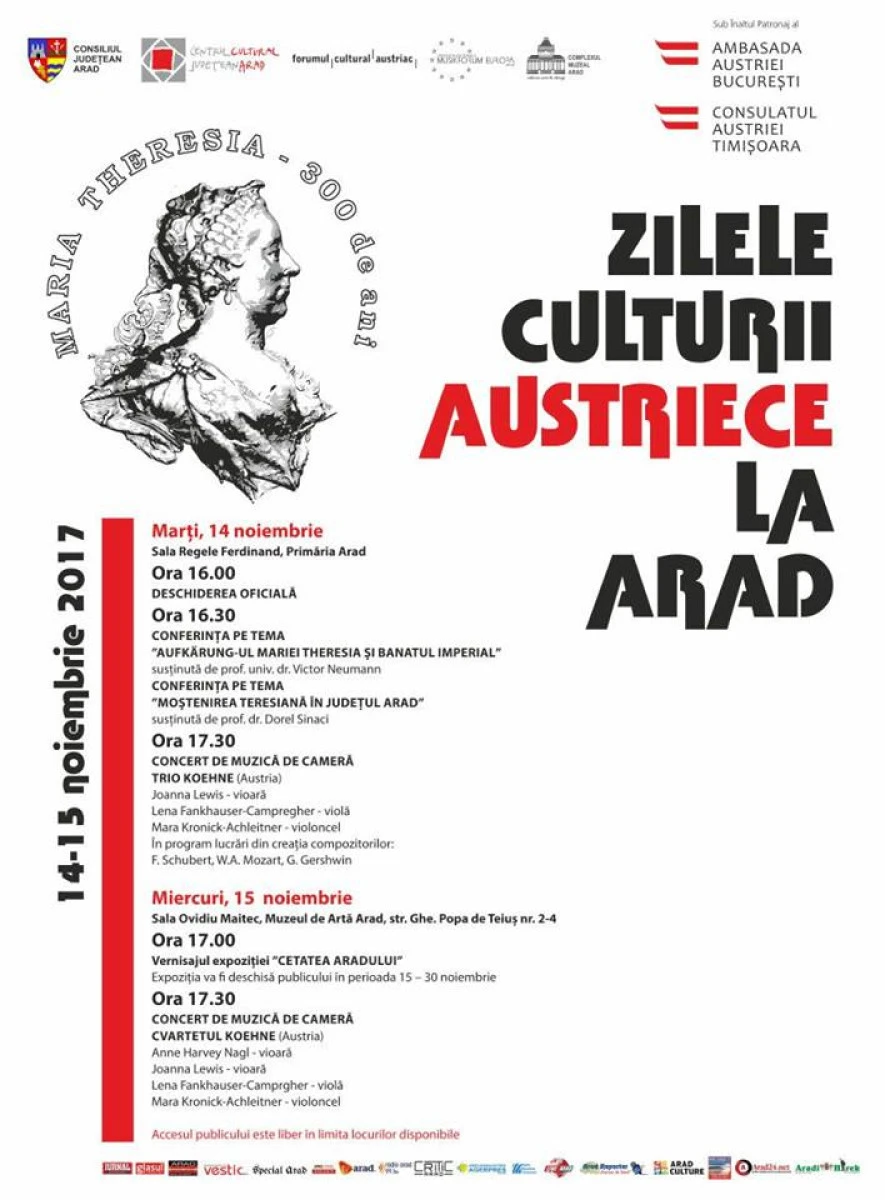 Zilele Culturii Austriece la Arad. Vezi programul complet