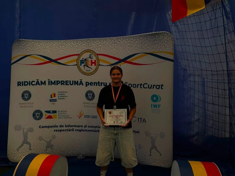 Medalie de argint la Campionatul Național de Haltere Tineret U23, pentru Paraschieva Sucigan, de la CSS Gloria Arad