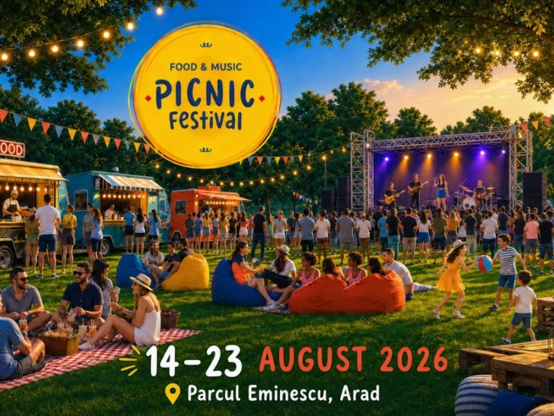 Picnic Festival revine la Arad între 14 și 23 august: zece zile cu street food, muzică și seri de vară în aer liber
