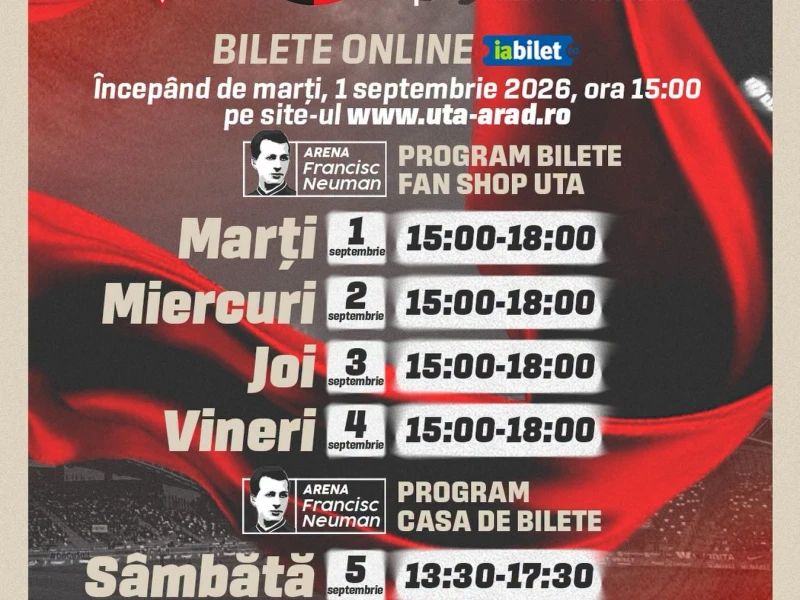 UTA a pus în vânzare biletele pentru meciul cu FK Csíkszereda