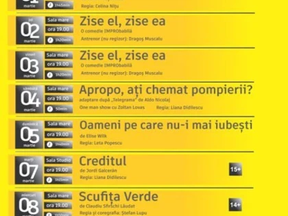 3,2... în 1 martie, la Arad, începe „Săptămâna comediei”