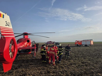 Accident cu ATV-ul lângă Nădlac. Pompierii arădeni au intervenit cu elicopterul SMURD