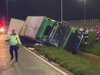 Accident grav pe autostrada Arad-Timișoara. Două persoane au fost rănite