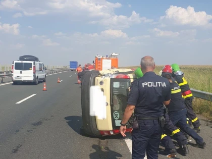 Accident pe autostrada Arad-Nădlac. Circulația se desfășoară pe o singură bandă