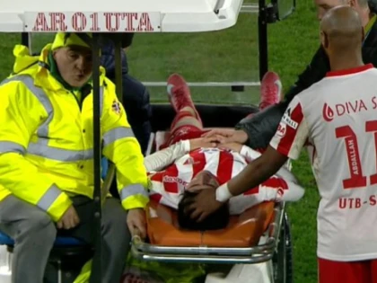 Accidentare horror în UTA - FCSB! Tânărul Matei a fost scos pe targă