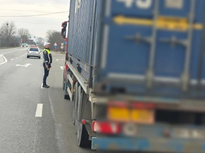 Acțiune de amploare pe DN7. Polițiștii verifică șoferii și transportatorii