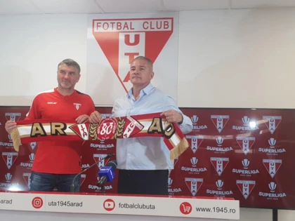 Adrian Mihalcea, la prima apariție oficială ca antrenor al UTA-ei: „Știu foarte bine unde am venit, am o datorie morală față de club!” (FOTO)