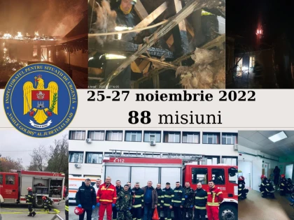 Aproape 100 de misiuni ale pompieri la sfârșit de săptămână