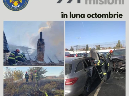 Aproape o mie de misiuni au avut pompierii militari arădeni în luna octombrie
