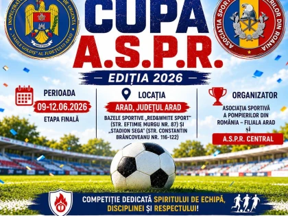 Aradul găzduiește Campionatul Național de Minifotbal al Pompierilor. ISU Arad își apără trofeul câștigat anul trecut
