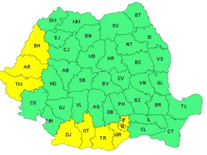 Aradul rămâne încă două zile sub cod galben de caniculă