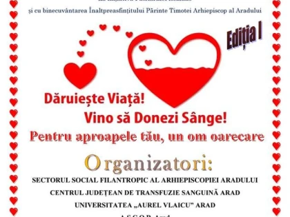 ARHIEPISCOPIA ARADULUI A DEMARAT O CAMPANIE DE DONARE DE SANGE