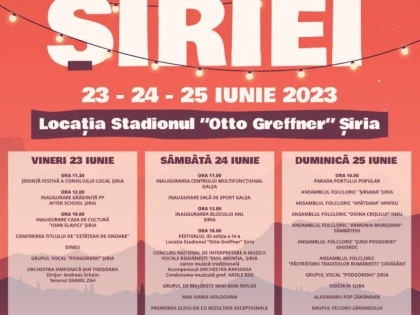 Astăzi se dă startul celei de-a XVI-a ediții a „Zilelor Șiriei”