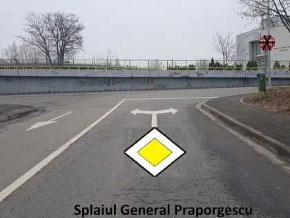 Atenție, șoferi! Schimbare de prioritate la intersecţia Splaiului General Praporgescu cu Strada Marcel Olinescu