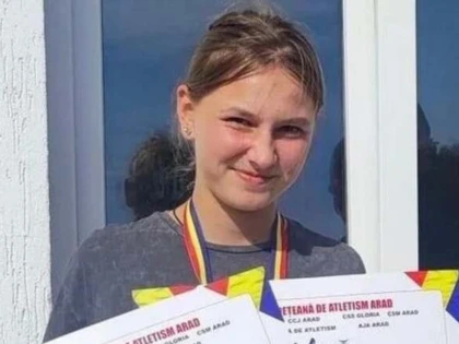 Atleta Briana Szabo, de la CSȘ Gloria Arad, este campioană națională la categoria sub 16 ani