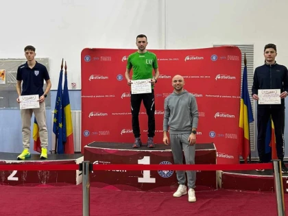 Atleții arădeni au debutat excelent în sezonul de sală: Marian Coman, campion și dublu medaliat la Cupa României!