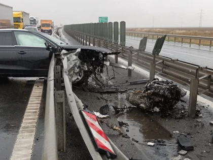Autostrada Arad-Timișoara, blocată în urma unui accident grav