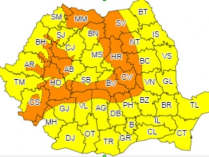 Avertizare de vreme severă pentru toată țara