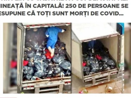 Avertizare GCS: Știre falsă despre un TIR plin cu morți de COVID descoperit în București