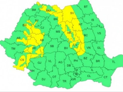 Avertizare meteo ANM de ninsori și viscol, pentru o parte a județului Arad
