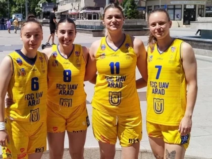 Baschetbalistele arădene s-au clasat pe podium la turneul de 3x3 de la București