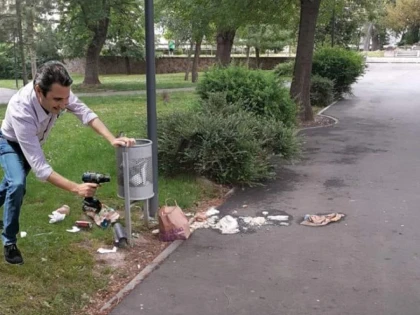 Bibarț are idei trăznite: Dacă veți comanda o cafea sub umbreluța lui, va veni băiatul de la Glovo cu bicicleta s-o aducă