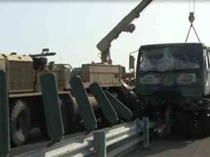 Camion NATO, implicat într-un accident pe autostrada Arad - Nădlac