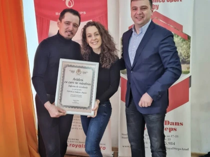 Campionii naționali Andreea și Patrick Haizăr au primit diploma „Arădeni cu care ne mândrim”