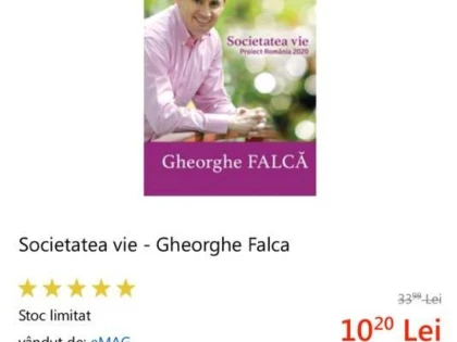 Cartea lui Falcă nu se vinde nici cu reduceri de 70%