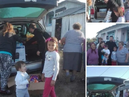 Chipul bucuriei. Donațiile strânse în Arad pentru Roxana și alți copii din Vaslui au ajuns la destinație