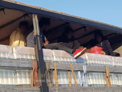 Cinci afgani, depistați într-un automarfar încărcat cu sticle la P.T.F. Nădlac II