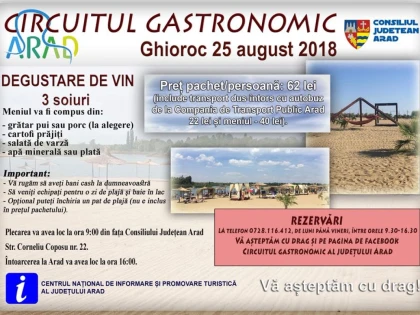 Circuitul Gastronomic, pe plaja de la Ghioroc, cu degustare de vinuri!
