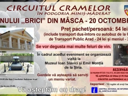 CJA vă invită la „Circuitul Cramelor”, în Podgoria Aradului