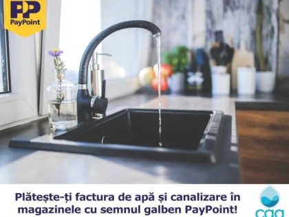 Clienții Companiei de Apă Arad pot plăti facturile în orice magazin cu siglă PayPoint
