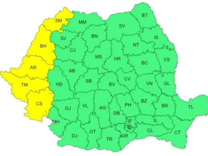 Cod galben de caniculă pentru județul Arad