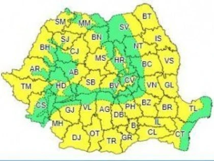 Cod galben de caniculă pentru județul Arad