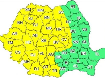 Cod galben de furtuni pentru județul Arad