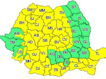 Cod galben de vânt puternic în judeţul Arad, până luni seara