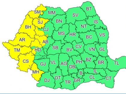 Cod galben de vijelii pentru județul Arad