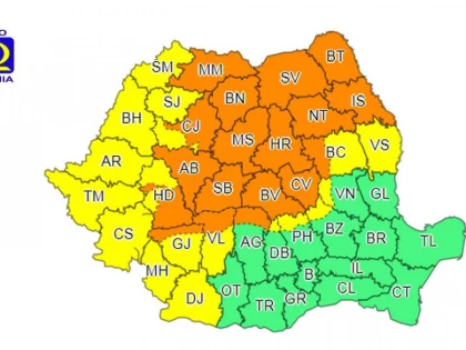 Cod galben de vijelii și ploi torențiale, în județul Arad