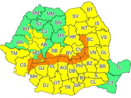 Cod galben de vreme deosebit de rece şi precipitaţii însemnate, în județul Arad