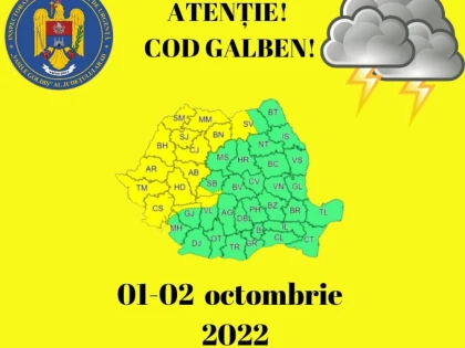 Cod galben de vreme rea în Arad